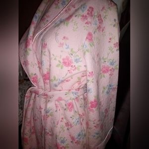 Charter Club Intimates Women’s XS Robe Cotton Robe Pink White Size XS